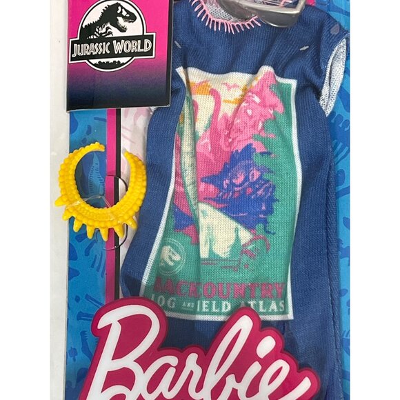 Barbie Jurassic World Doll Fashion Pack Clothes Dress Sunglasses Outfit Dinosaur - Picture 5 of 6